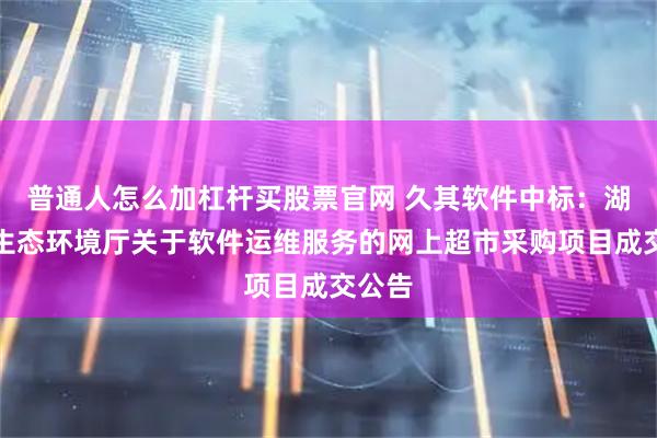 普通人怎么加杠杆买股票官网 久其软件中标：湖南省生态环境厅关于软件运维服务的网上超市采购项目成交公告
